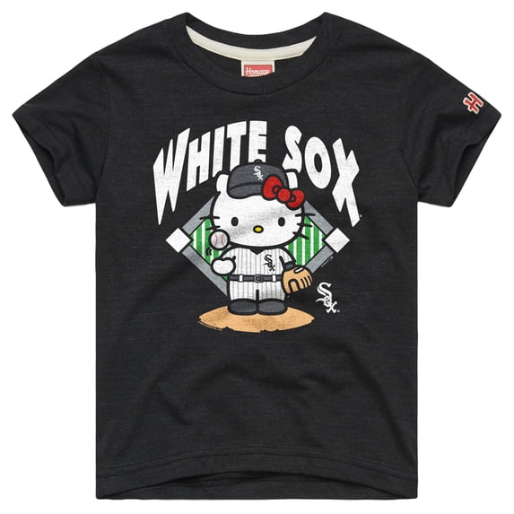 Toddler Homage Charcoal Chicago White Sox Hello Kitty x MLB Tri-Blend T-Shirt