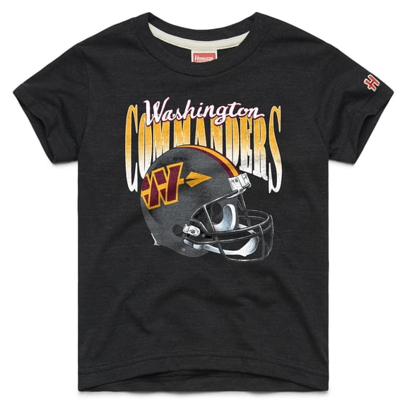 Toddler Homage Charcoal Washington Commanders Gradient Helmet Tri-Blend T-Shirt