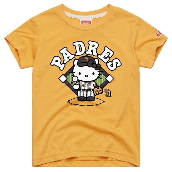 Toddler Homage Gold San Diego Padres Hello Kitty x MLB Tri-Blend T-Shirt