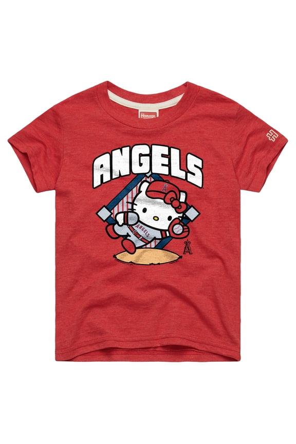 Toddler Homage  Red Los Angeles Angels Hello Kitty x MLB Tri-Blend T-Shirt