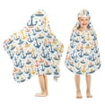 thumbnail image 1 of Toddler Hooded Beach Towel 24x50 Kids Bath Towels Soft Quick Dry for Swim Pool Boys Girls Anchors Boats Dots, 1 of 7