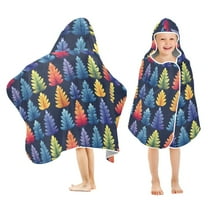 Toddler Hooded Beach Towel 24x50 Kids Bath Towels Soft Quick Dry for Swim Pool Boys Girls Colorful Tree