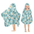 thumbnail image 1 of Toddler Hooded Beach Towel 24x50 Kids Bath Towels Soft Quick Dry for Swim Pool Boys Girls Cute Adorable Daisies and Leaves, 1 of 7