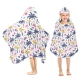 thumbnail image 1 of Toddler Hooded Beach Towel 24x50 Kids Bath Towels Soft Quick Dry for Swim Pool Boys Girls Cute Flamingo Flower Tree, 1 of 7