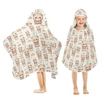 Toddler Hooded Beach Towel 24x50 Kids Bath Towels Soft Quick Dry for Swim Pool Boys Girls Cute Teddy Bear in Pots