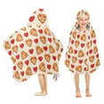 thumbnail image 1 of Toddler Hooded Beach Towel 24x50 Kids Bath Towels Soft Quick Dry for Swim Pool Boys Girls Heart Pizza, 1 of 7