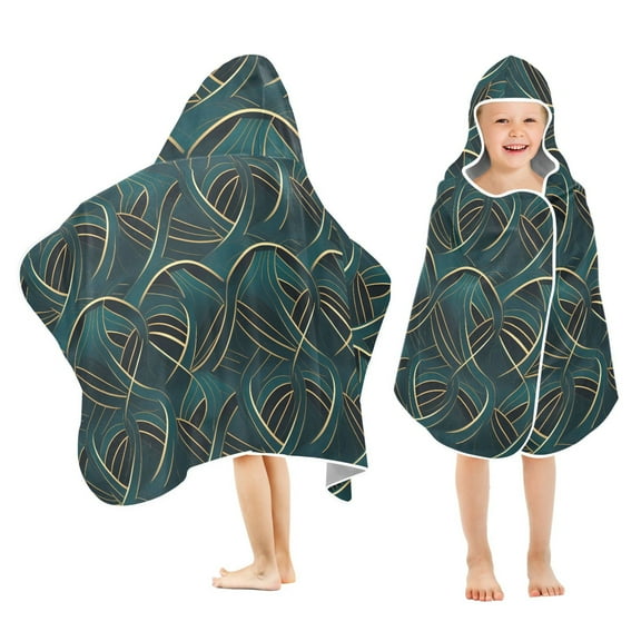Toddler Hooded Beach Towel 24x50 Kids Bath Towels Soft Quick Dry for Swim Pool Boys Girls Modern Luxury Pattern