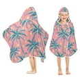 thumbnail image 1 of Toddler Hooded Beach Towel 24x50 Kids Bath Towels Soft Quick Dry for Swim Pool Boys Girls Retro Vintage Palm Tree, 1 of 7