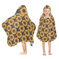 thumbnail image 1 of Toddler Hooded Beach Towel 24x50 Kids Bath Towels Soft Quick Dry for Swim Pool Boys Girls Sunflowers and Small Leaf, 1 of 7