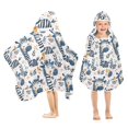 thumbnail image 1 of Toddler Hooded Beach Towel 24x50 Kids Bath Towels Soft Quick Dry for Swim Pool Boys Girls Zebra Leaf Birds, 1 of 7