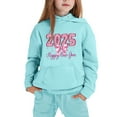 Toddler Hooded Sweatshirt Set 2025 New Year Solid Color Printed