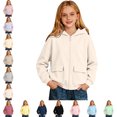 thumbnail image 1 of Toddler Hooded Sweatshirts Long Sleeve Girls Zip Up Hoodie with Pockets School Jacket for Girls, 1 of 4