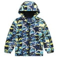 thumbnail image 1 of Toddler Hooded Windproof Jacket Boys Fashion Star Printing Zipper Jackets Children's Winter Long Sleeve Waterproof Windbreaker Casual Coats Outwears, 1 of 6