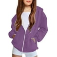 thumbnail image 1 of Toddler Hooded Zipper Coat , Solid Color Print With Pockets For Boys/Girls ,Ages 1,5, Cute , Warm, Purple 4 Years, 1 of 8