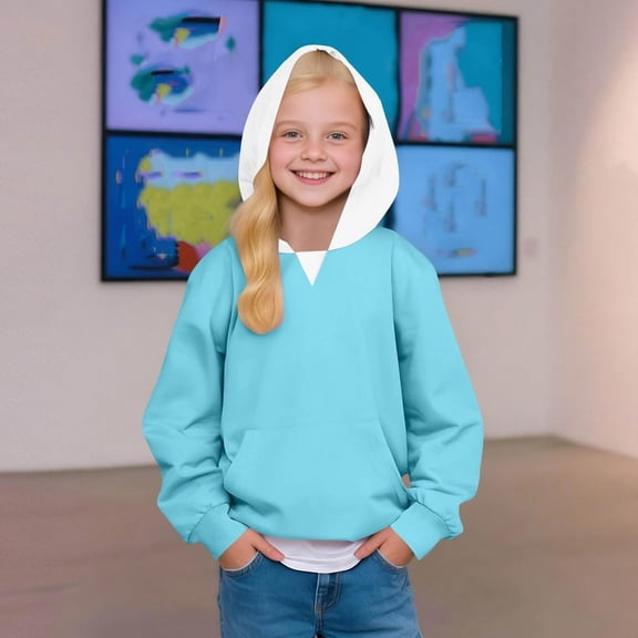 Toddler Hoodie Blue Hoodies Lightweight Long Sleeve Hoodies Fall Clothes Little Girl Clothes 2-3 Years