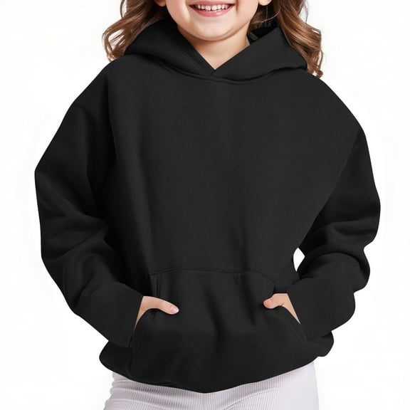 Toddler Hoodie Boys And Girls Casual Long Sleeve Hoodies Cute Oversized Fleece Pocket Sweatshirt Tops Zip Up Hoodie Boys Winter Coat Athletic Tops Cute Tops for Teens