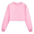 thumbnail image 1 of Toddler Hoodie Cropped Kids Boys Girls Long Sleeve Sport Sweatshirt Tops Basic Solid Color Pink Sizes 11-12 Pullover Sweatshirt Kids, 1 of 5