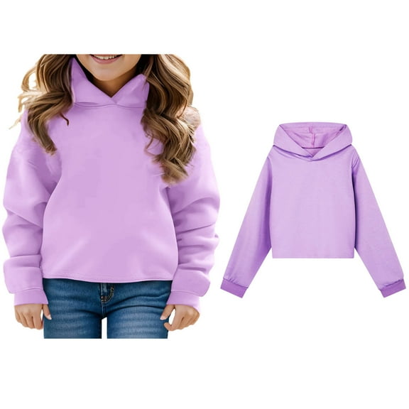 Toddler Hoodie Kids Purple Hoodie Long Sleeve Soft Sweatshirts Top Winter Clothes Girls Size 2-3 Years Clothes