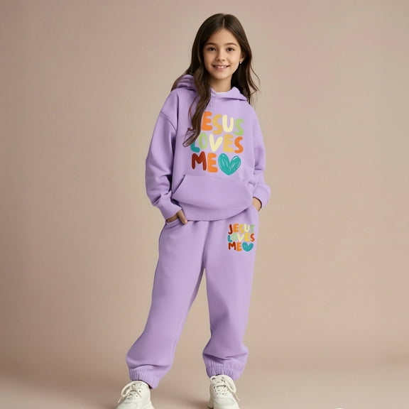 Toddler Hoodie Set Long Sleeve Solid Pullover Hoodie Jogging Pants 2 Piece Fall Clothes Tween Clothes 2-3 Years Cute Boy Girl Clothing