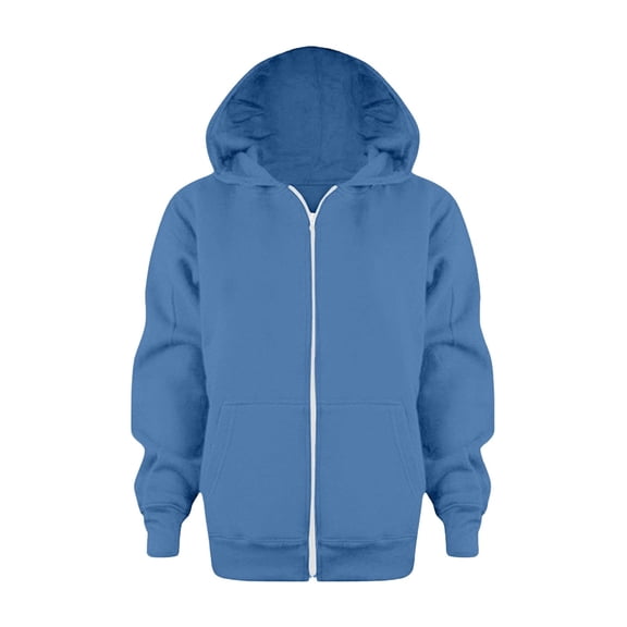 Toddler Hoodie Solid Comfy Sweatshirt with Pocket Long Sleeve Zip up Outerwear Hoodie Girls Fashion Clothes 9-10 Years