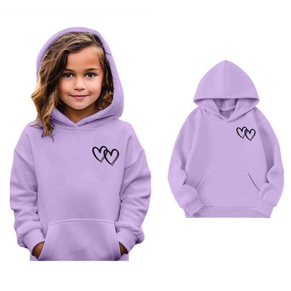 Toddler Hoodie for Girls Valentine Sweatshirt Long Sleeve Casual Heart Sweatshirts Crew Neck Sweatshirt Pullover Girl Clothes 3-4 Years