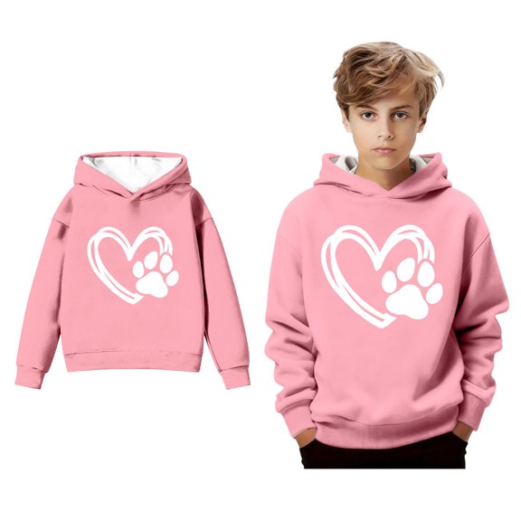 Toddler Hoodie for Kids Valentine Sweatshirt Long Sleeve Heart Sweatshirt Crewneck Pullover Girls 3-4 Years Clothes