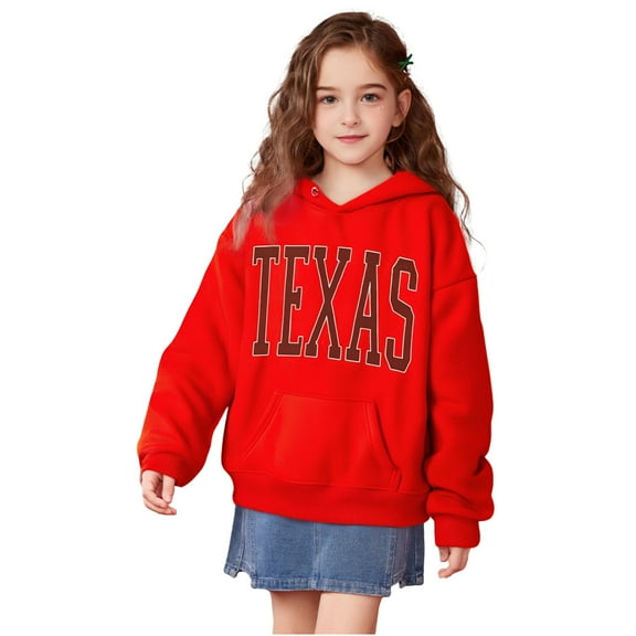Toddler Hoodies Boys Kids Texas Letter Print Hoodie Long Sleeve Lightweight Pullover Tops Loose Sweatshirt Fall Winter Clothes Toddler Girls Clothes 3-4 Years Kids Clothes