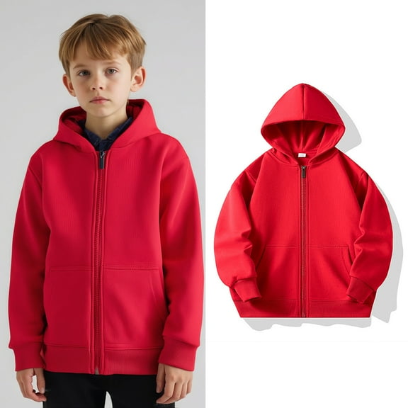 Toddler Hoodies for Boys Zip up Hooded Long Sleeve Lightweight Pullover Tops Loose Sweatshirt Fall Winter Clothes Kids Clothes Girls Size 18-24 Months