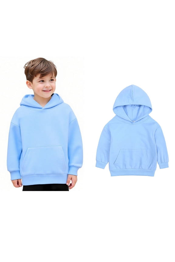 Toddler Hoodies for Girls Light Blue Hoodies Long Sleeve Lightweight Pullover Tops Loose Sweatshirt Warm Fall Winter Clothes Toddler Girl Clothes 12-24 Months