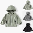 thumbnail image 1 of Toddler Hoodies Jacket with Pockets for Boys Girls 2-12Years Unisex Children Kids Long Sleeve Hooded Full Zipper Windbreaker Coat Green 9 Years, 1 of 4