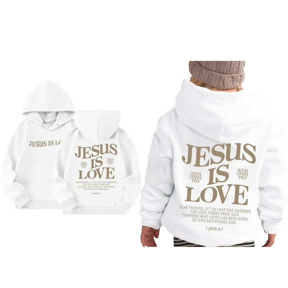 Toddler Hoodies Jesus Loves You Hoodie Long Sleeve Graphic Hoodies Warm Loose Pullover Top Fashion Winter Clothes 2-3 Years Boys Clothes Cute Boy Girl Clothing