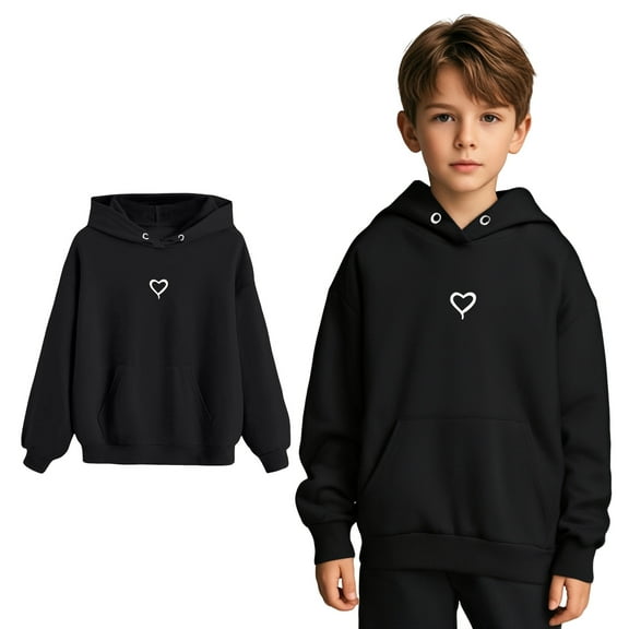 Toddler Hoodies for Boys Girls Casual Long Sleeve Hoodie Sweatershirt Pullover Heart Print Hoodies kids Warm Fall Winter Clothes 3T Girl Clothes
