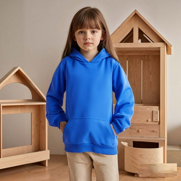 Toddler Hoodies for Boys Dark Blue Hooded Lightweight Long Sleeve Hoodies Winter Clothes Girls Clothes 2T