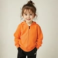 thumbnail image 1 of Toddler Hoodies for Boys Kids Orange Zip Up Hooded Long Sleeve Casual Basic Pullover Sweatshirt Hoodie Winter Clothes Little Girls Clothes 2T, 1 of 7