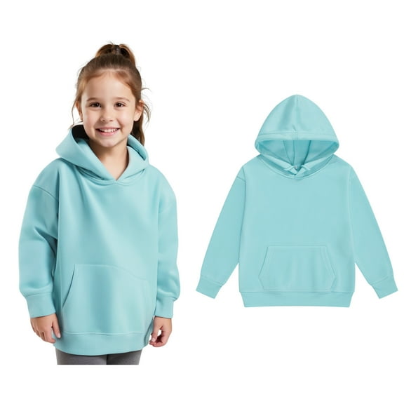 Toddler Hoodies for Girls Blue Hoodies Long Sleeve Casual Basic Pullover Sweatshirt Hoodie Fall Winter Clothes Boys 2-3 Years Clothes