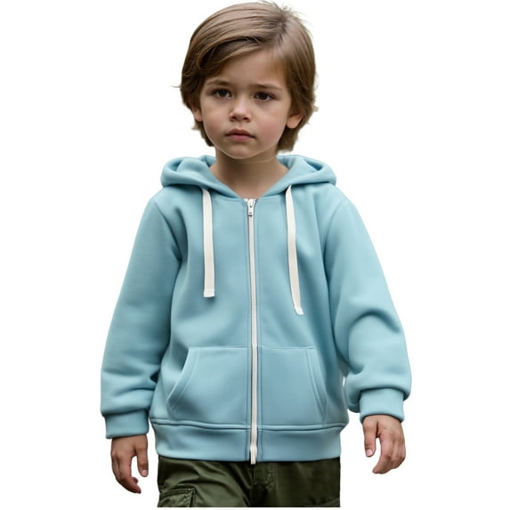 Toddler Hoodies for Girls Boys Casual Long Sleeve Zip up Sweatshirts Jackets Sky Blue Hooded with Pocket Fall Clothes Girls Tops Size 3T