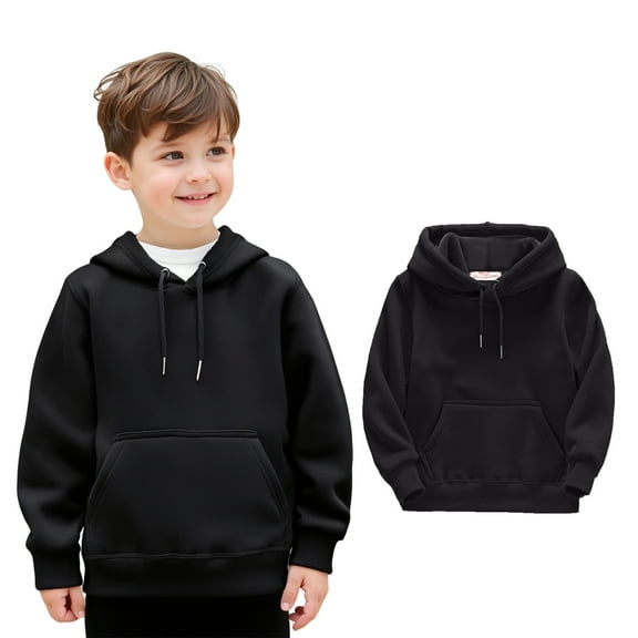 Toddler Hoodies for Girls Boys Long Sleeve Pullover Hoodie Sweatshirt Black Hooded Fall Clothes Toddler Clothes for Girls 3T