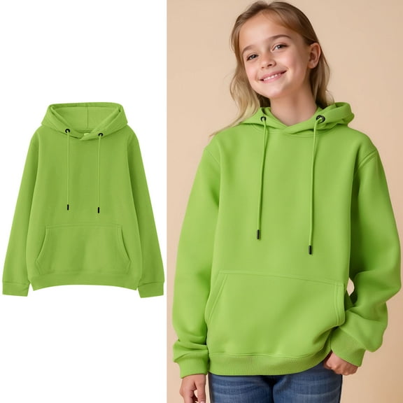 Toddler Hoodies for Girls Kids Green Hooded Lightweight Long Sleeve Hoodies Winter Clothes Little Girl Clothes 2-3 Years