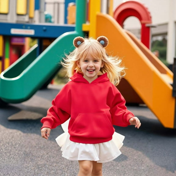 Toddler Hoodies for Girls Red Hoodies Casual Long Sleeve Sweatshirts Fall Clothes Little Girls Clothes 2T