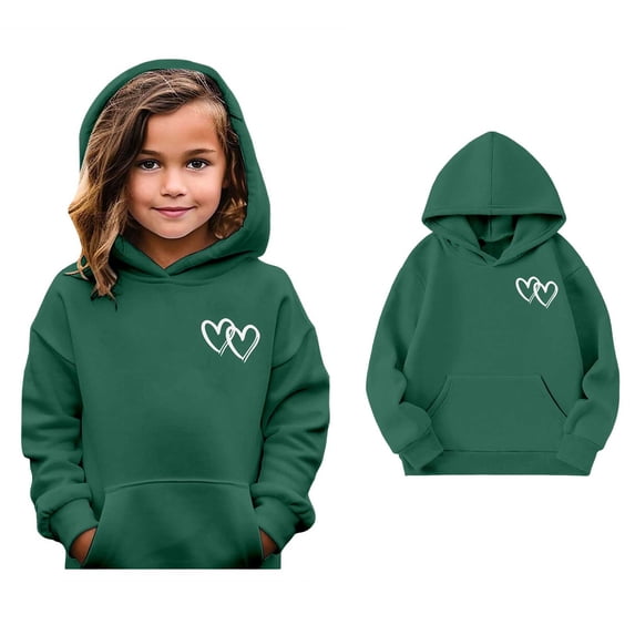 Toddler Hoodies for Girls Valentine Sweatshirt Long Sleeve Heart Sweatshirts Crewneck Pullover Sweatshirt Boys 2-3 Years Clothes