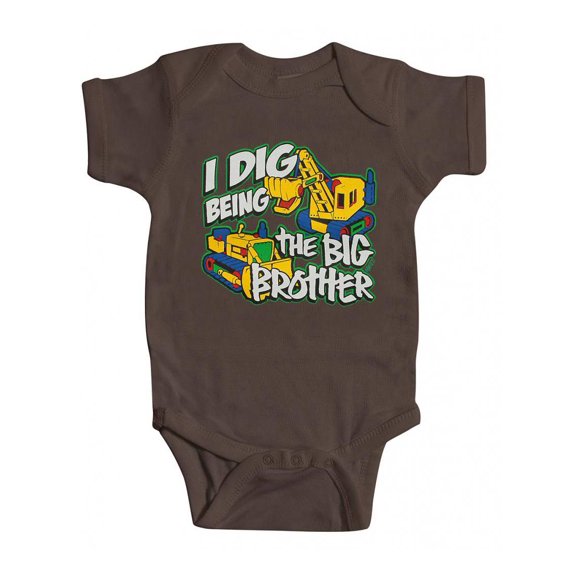 Toddler "I Dig Being the Big Brother" Bodysuit - Brown - 6 Months
