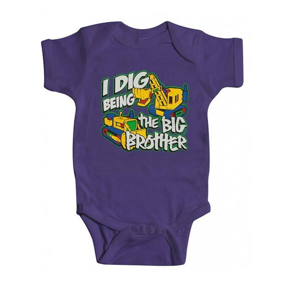 Toddler "I Dig Being the Big Brother" Bodysuit - Purple - 6 Months