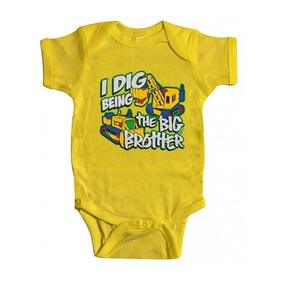 Toddler "I Dig Being the Big Brother" Bodysuit - Yellow - 6 Months