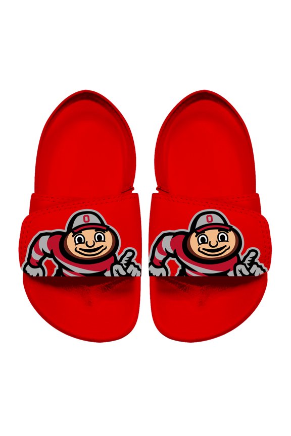 Toddler ISlide Red Ohio State Buckeyes Mascot Slide Sandals