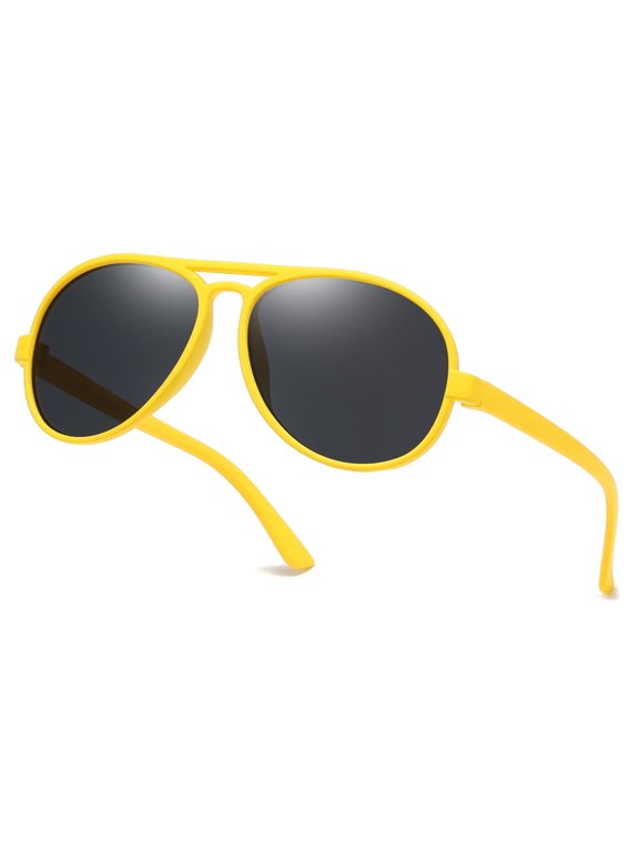 Toddler Baby Aviator Sunglasses for Boys Girls Kids Age 0-4 Shatterproof Rubberized Frame UV400