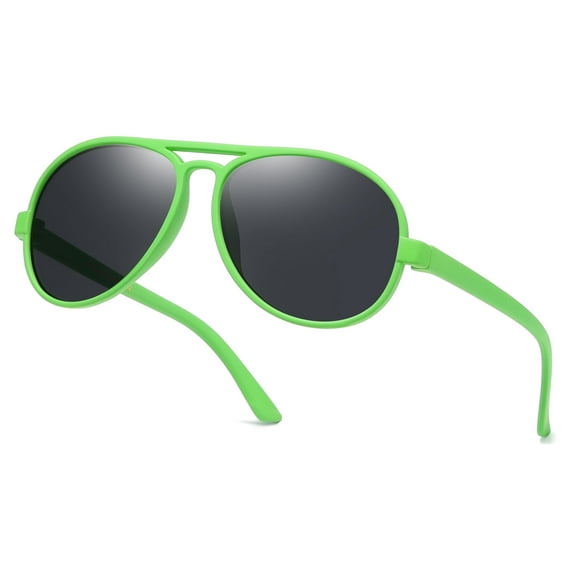 Toddler Baby Aviator Sunglasses for Boys Girls Kids Age 0-4 Shatterproof Rubberized Frame UV400