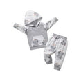 thumbnail image 1 of Toddler Infant Baby Boy Clothes Elephant Style Long Sleeve Hoodies + Long Pants Fall Winter Outfits Set Gray 12-18 Months, 1 of 6