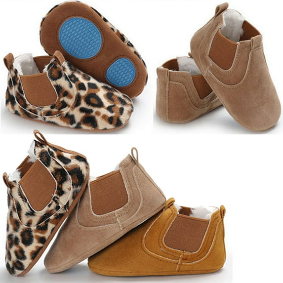 Toddler Infant Baby Boy Girl Moccasin Leather Shoes Kids Soft Sole Crib Shoes