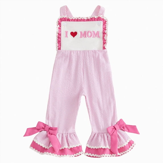 Toddler Infant Baby Girl Spring Plaid Overalls,Cute Print Flare Bell Bottom Jumpsuit with Bow Lace Ruffle Hem Toddler Girls Outfits Clothes 6 12 18 24 Months 2T 3T 4T,Red,2-3 Years