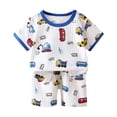 thumbnail image 1 of Toddler Infant Baby Girls Summer Outfits Print Short Sleeve Pocket T-Shirt Tops Pants Clothes Sets Girls Summer Set 1-6 Years,12-18 Months, 1 of 4